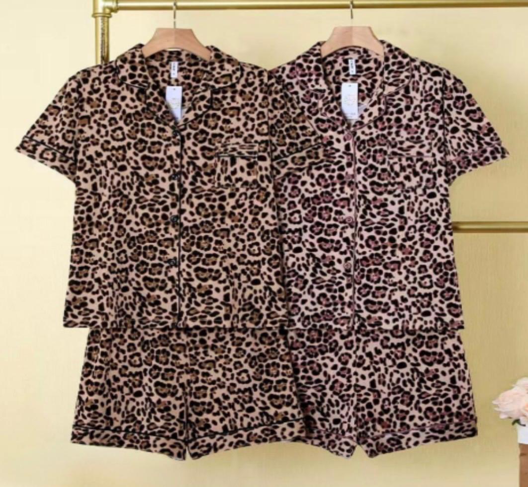 Pijama Americano Feminino de Verão Estampa Oncinha