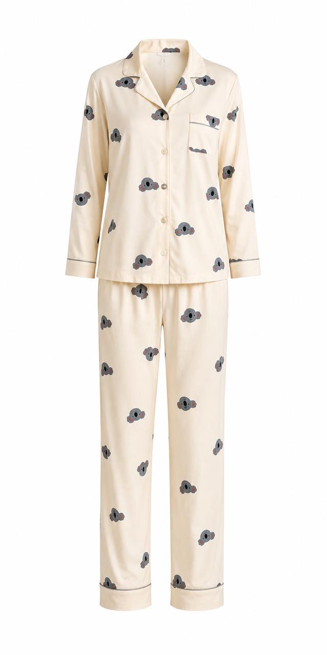 Pijama Americano Feminino de Inverno Panda